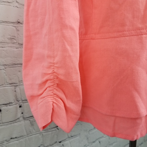 VANITY | open front tiered hem ruched arms jacket - Picture 4 of 7